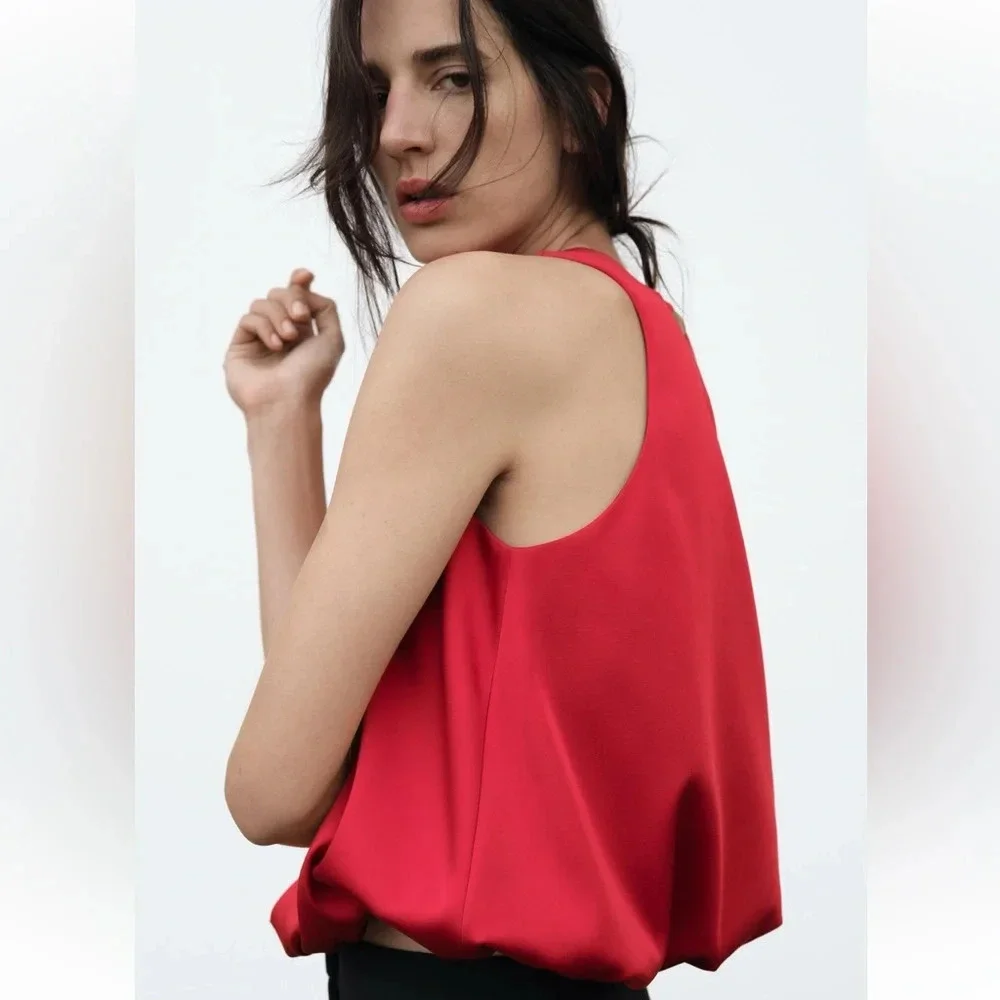 Zara Red Balloon Top